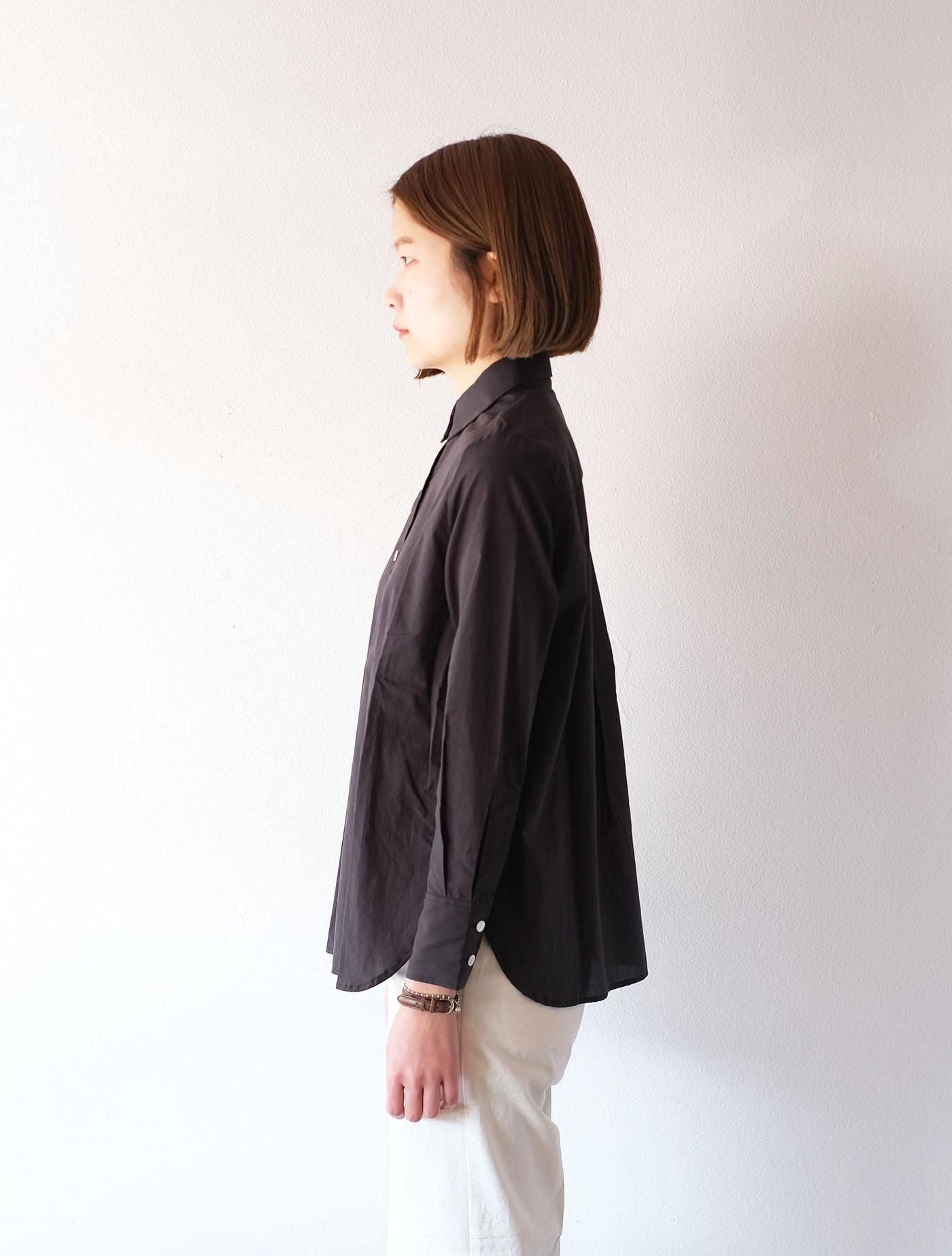 シャツ "jane (200/2 stripe)" black (Lim home)