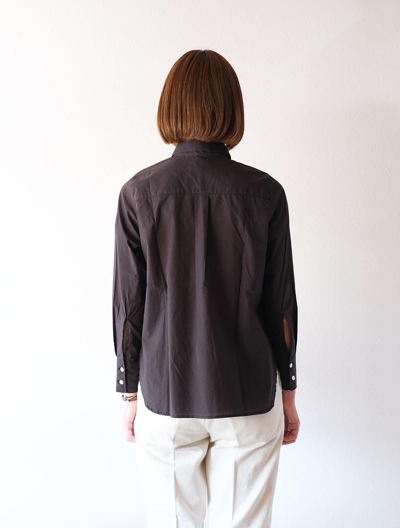 シャツ "jane (200/2 stripe)" black (Lim home)