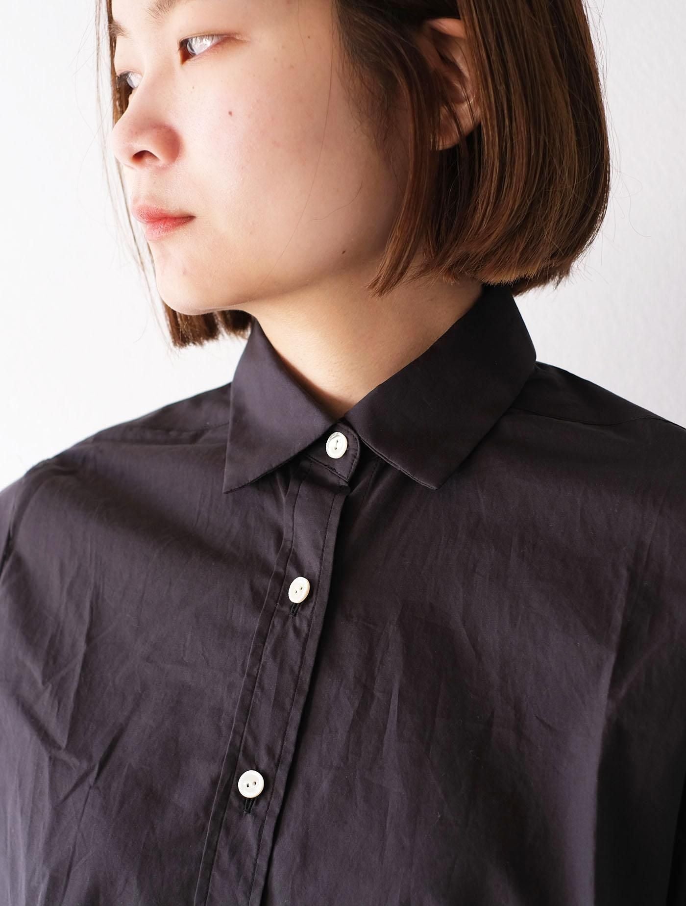 シャツ "jane (200/2 stripe)" black (Lim home)