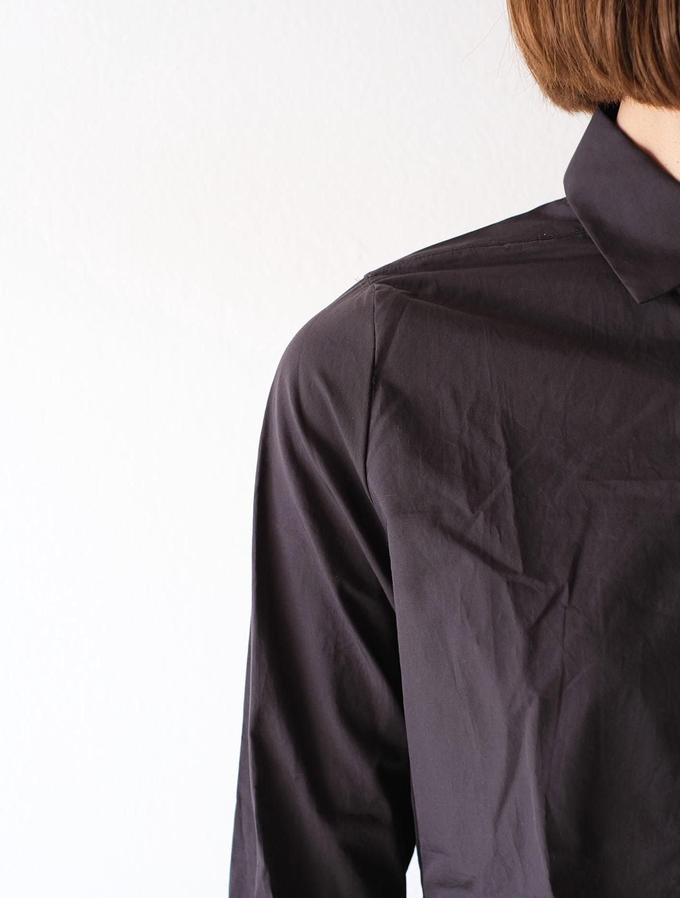 シャツ "jane (200/2 stripe)" black (Lim home)