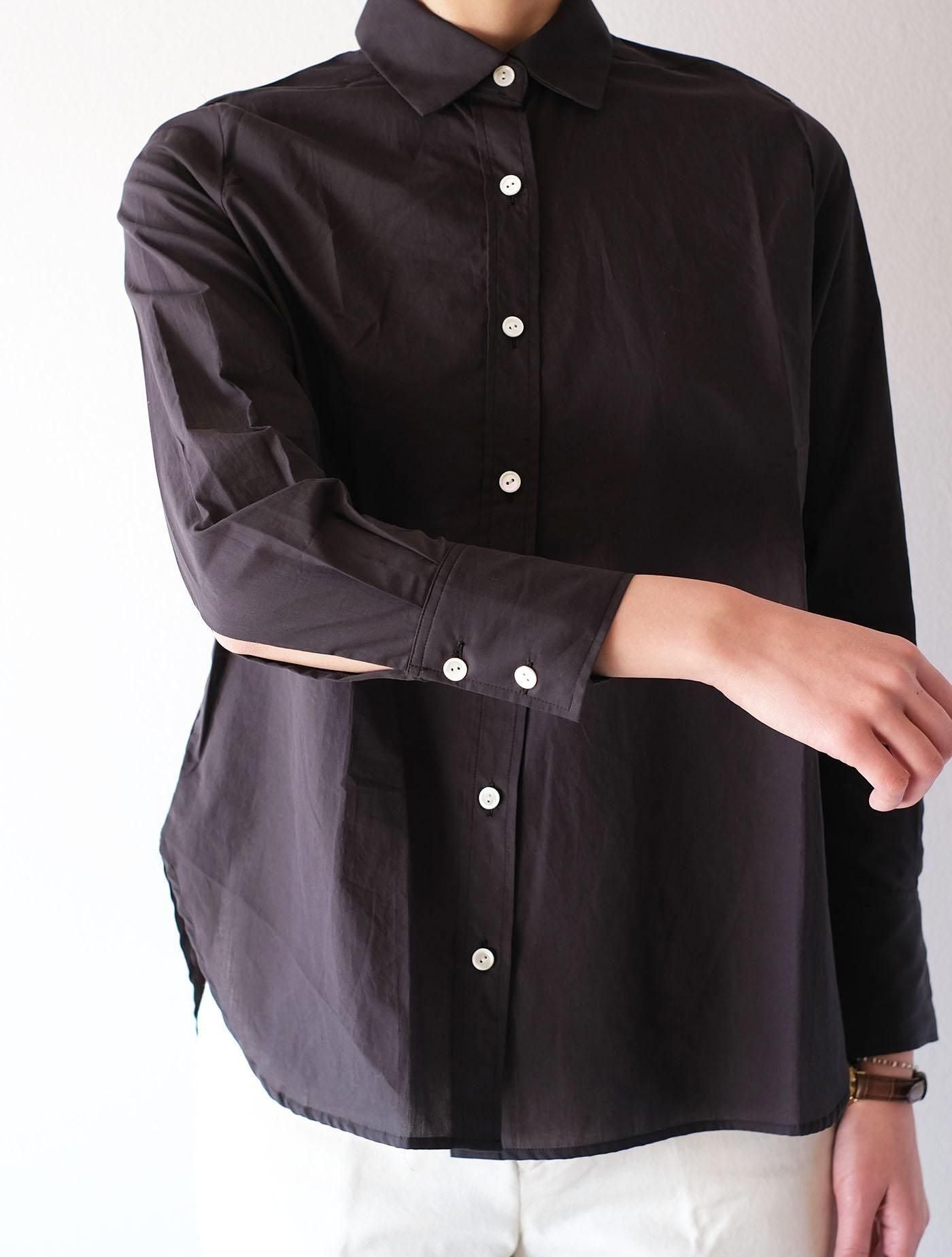 シャツ "jane (200/2 stripe)" black (Lim home)