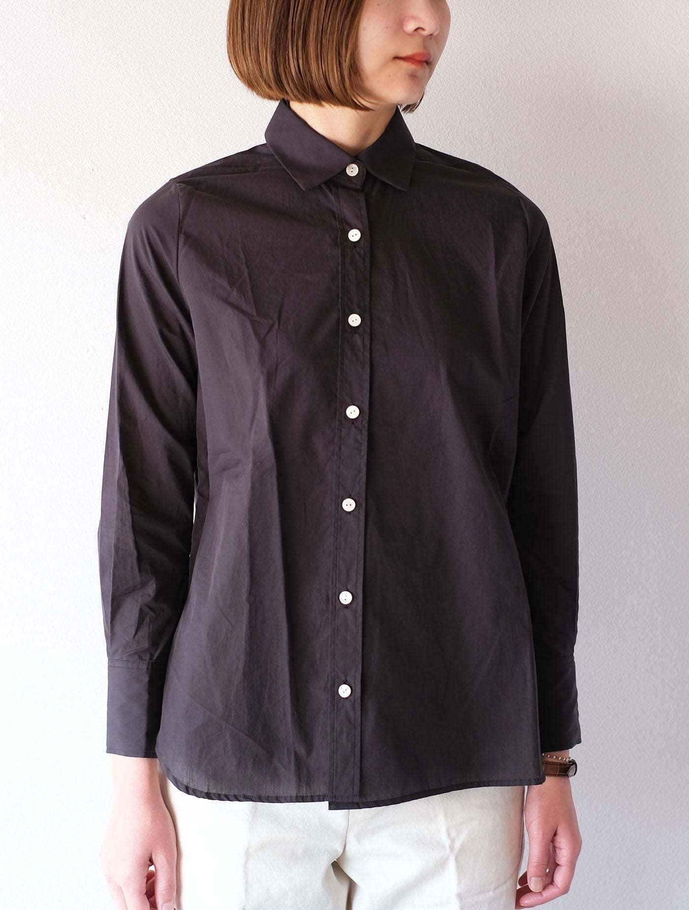 シャツ "jane (200/2 stripe)" black (Lim home)