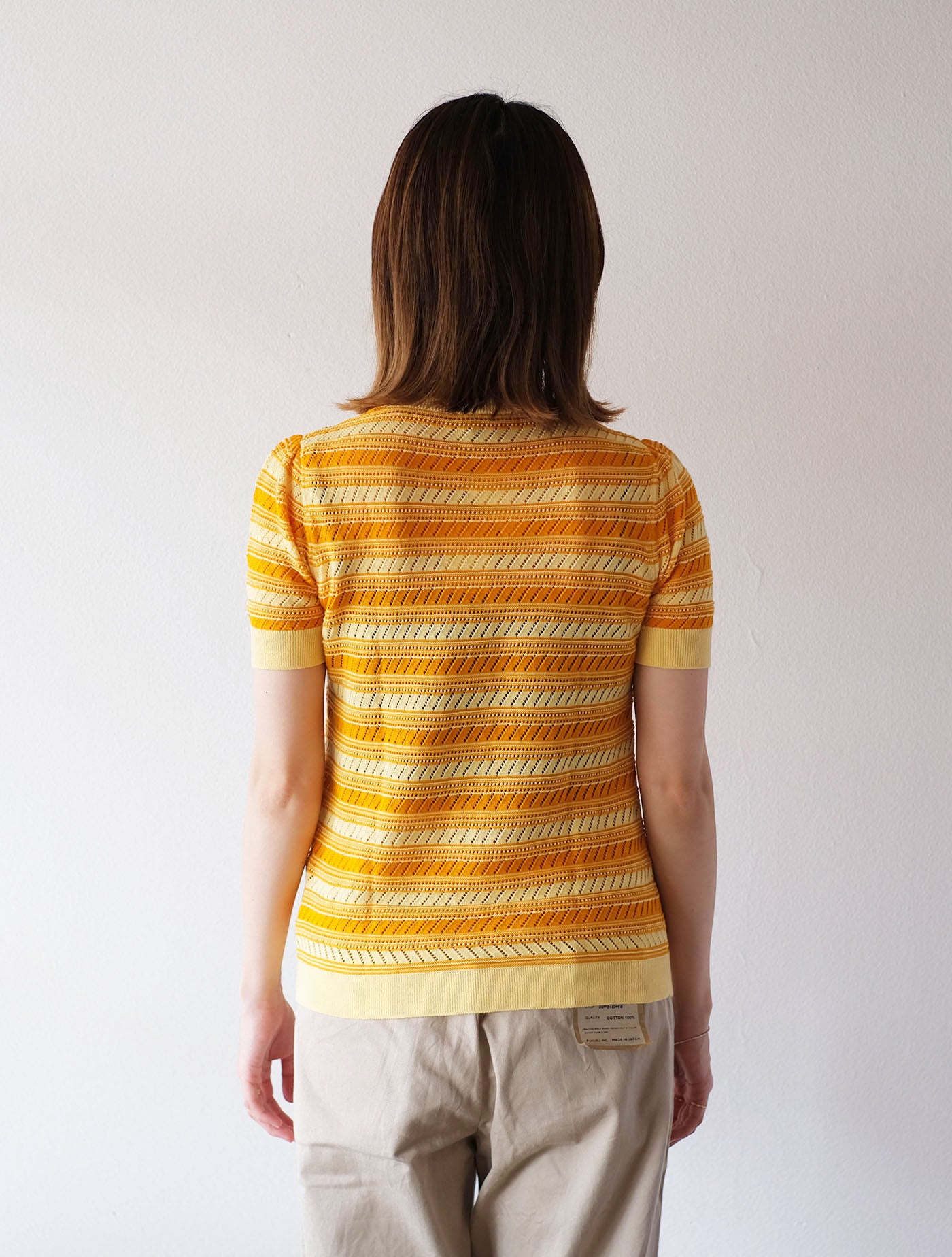 Pointelle Shirt vanilla×sunflower (FUB)