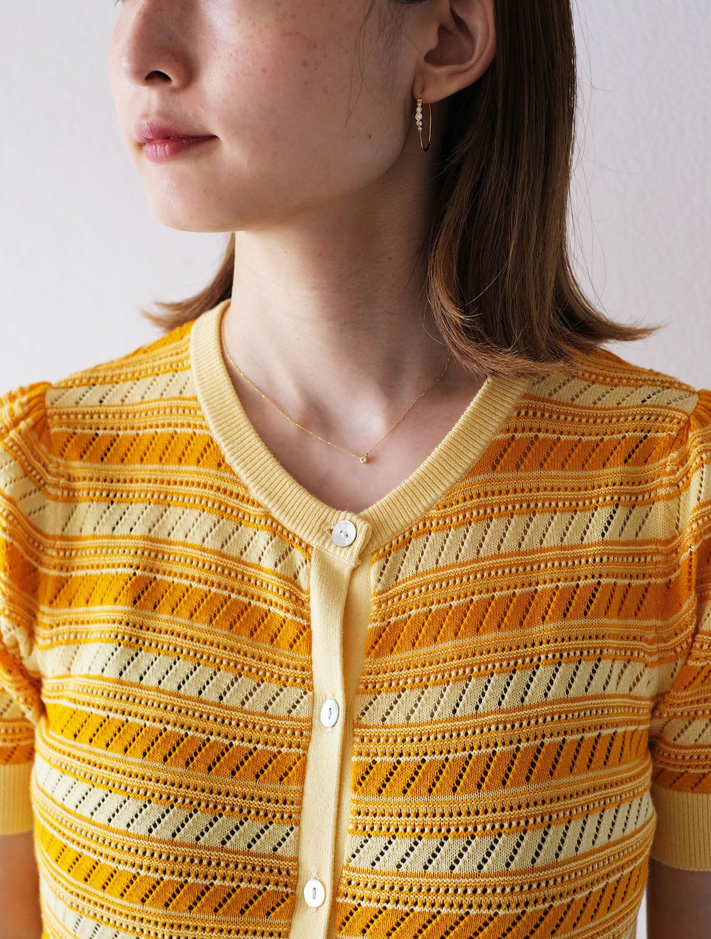 Pointelle Shirt vanilla×sunflower (FUB)