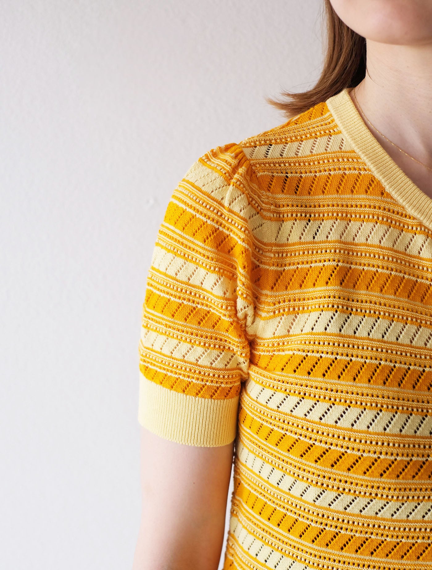 Pointelle Shirt vanilla×sunflower (FUB)