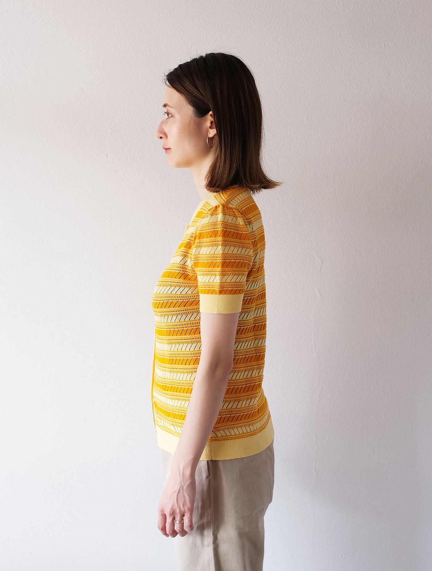 Pointelle Shirt vanilla×sunflower (FUB)
