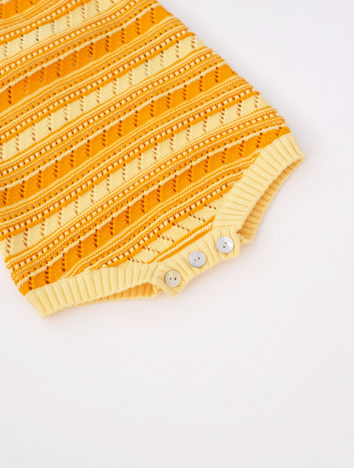 Baby Pointelle Romper vanilla×sunflower (FUB)