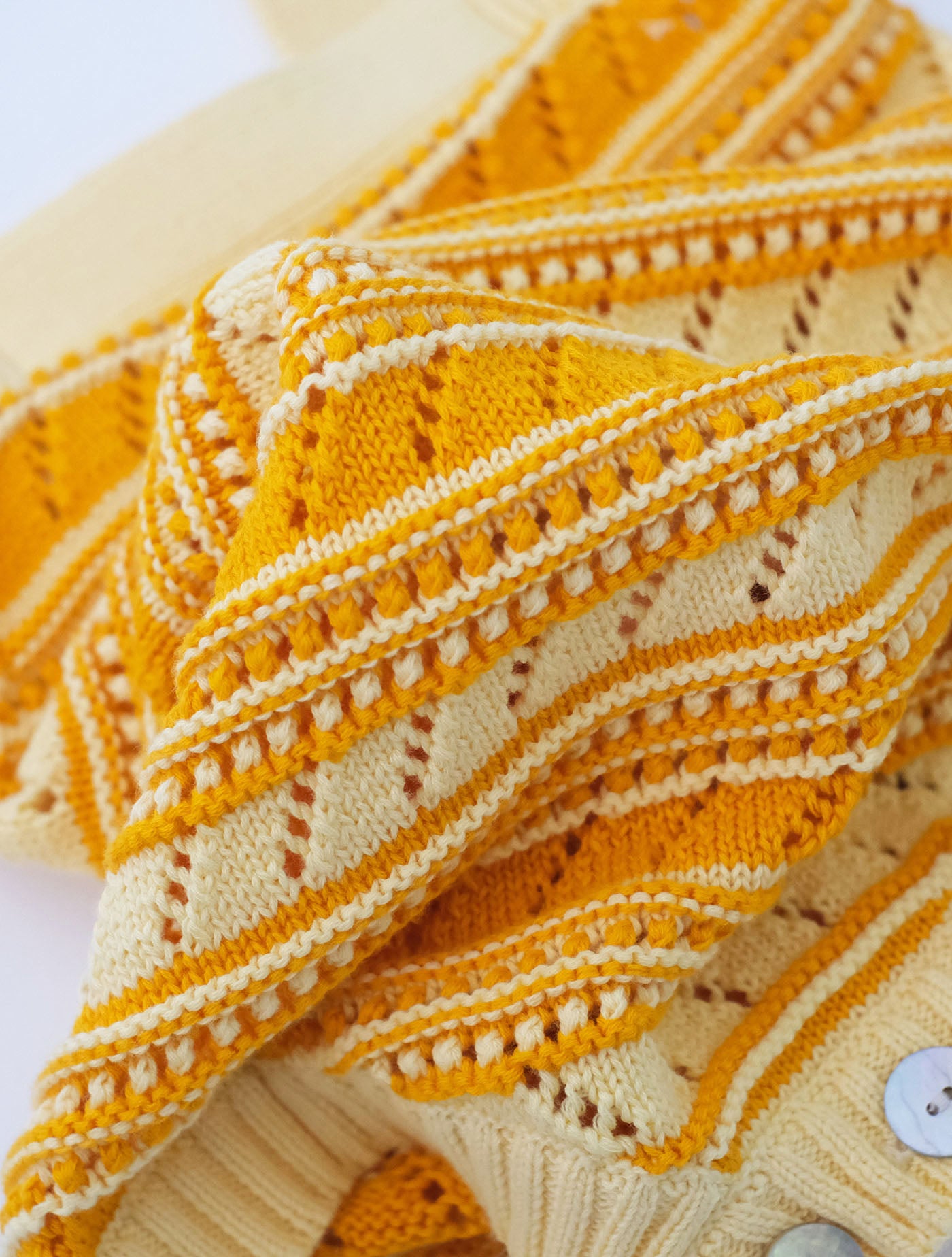 Baby Pointelle Romper vanilla×sunflower (FUB)