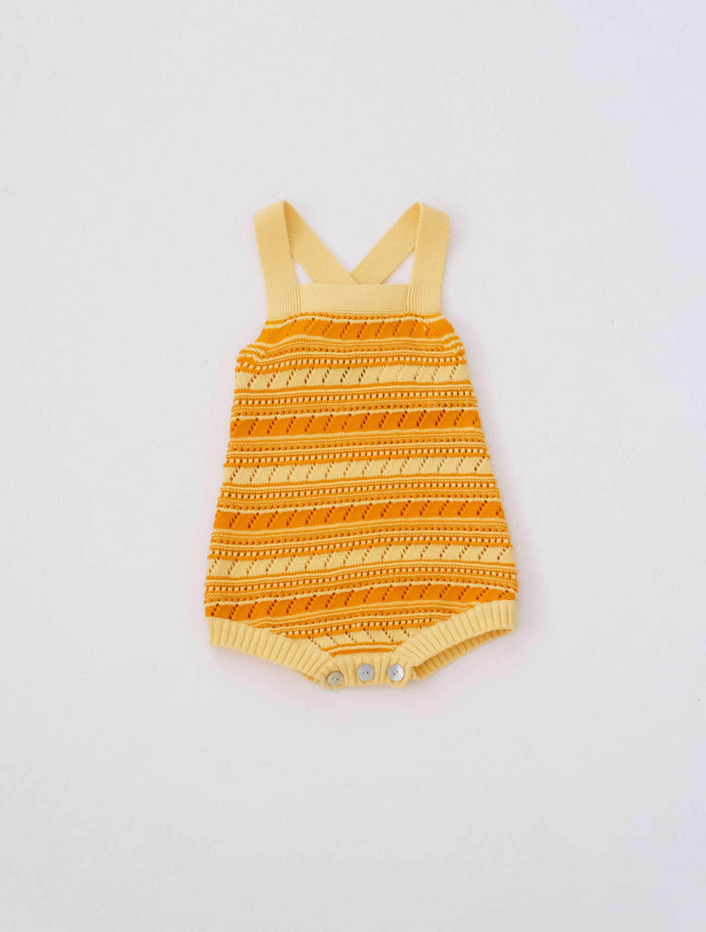 Baby Pointelle Romper vanilla×sunflower (FUB)
