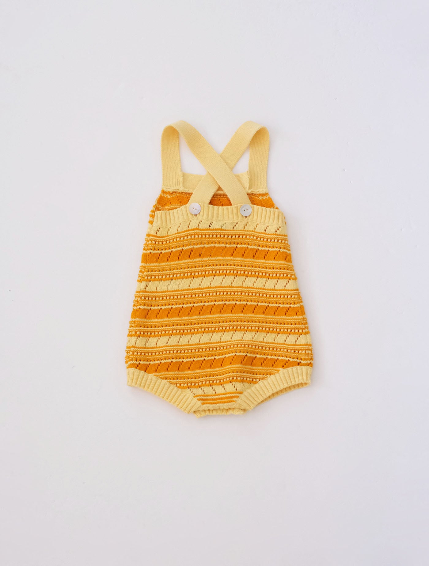Baby Pointelle Romper vanilla×sunflower (FUB)