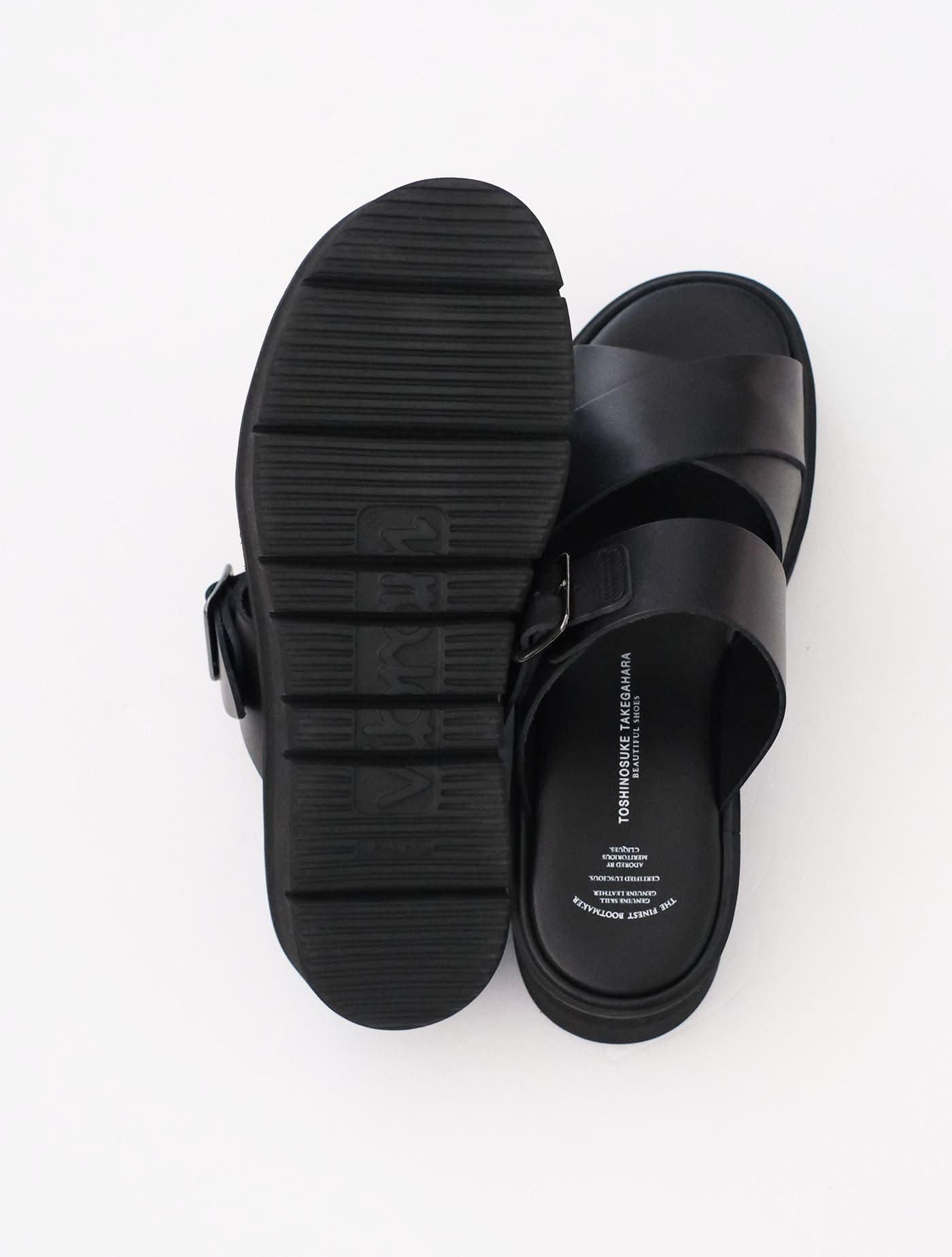 クロスベルトサンダル BLACK (BEAUTIFUL SHOES)