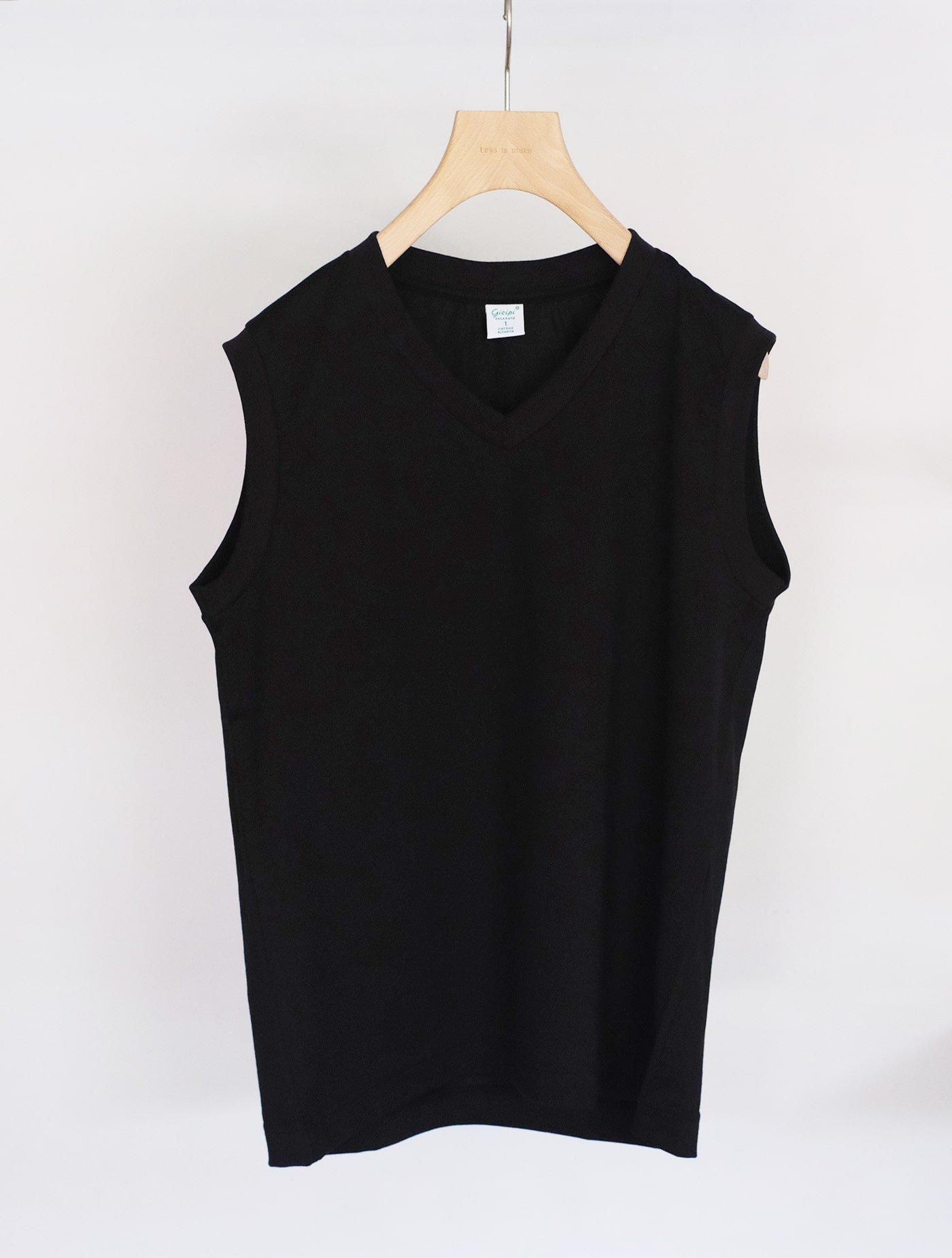 Vネック ノースリーブTシャツ "ACCIAIO" (gicipi)