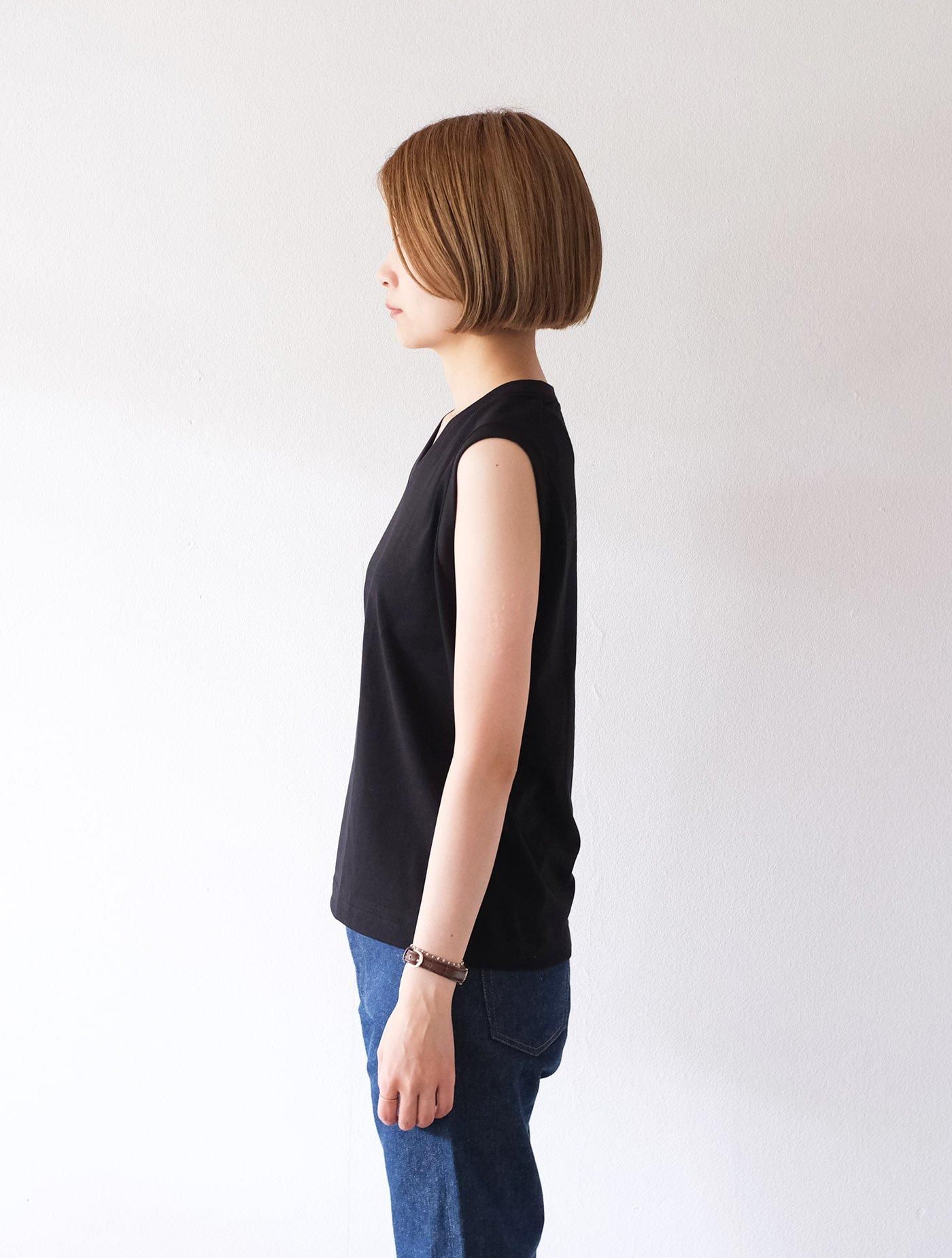 Vネック ノースリーブTシャツ "ACCIAIO" (gicipi)