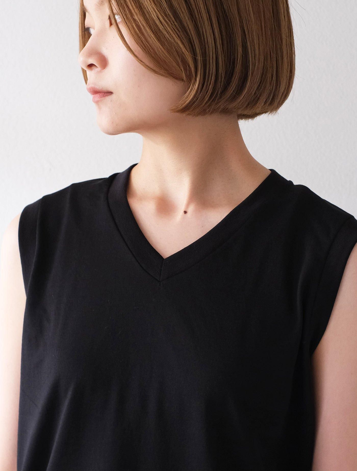 Vネック ノースリーブTシャツ "ACCIAIO" (gicipi)