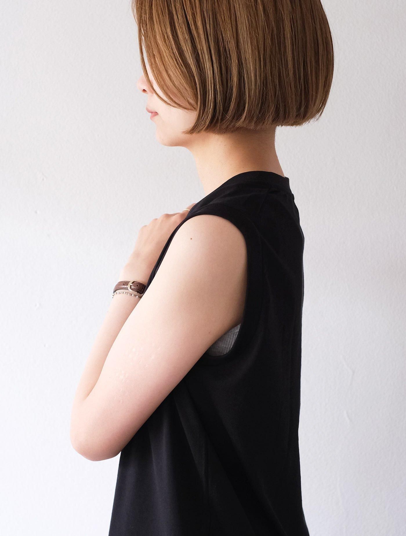 Vネック ノースリーブTシャツ "ACCIAIO" (gicipi)