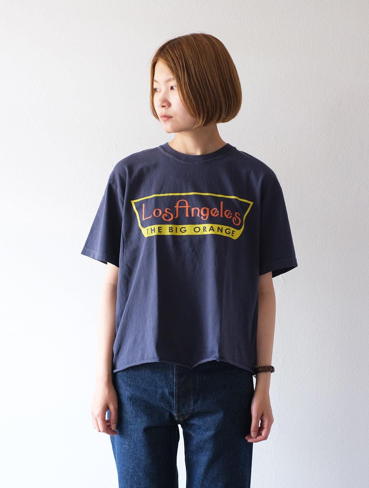 ガーメントダイ コンフォートカットオフT "BIG ORANGE"  Navy × Yellow/Orange (THE DAY ON THE BEACH)