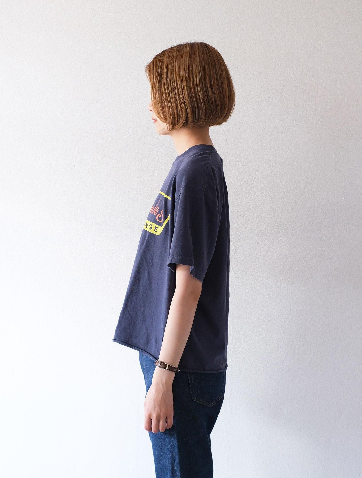 ガーメントダイ コンフォートカットオフT "BIG ORANGE"  Navy × Yellow/Orange (THE DAY ON THE BEACH)