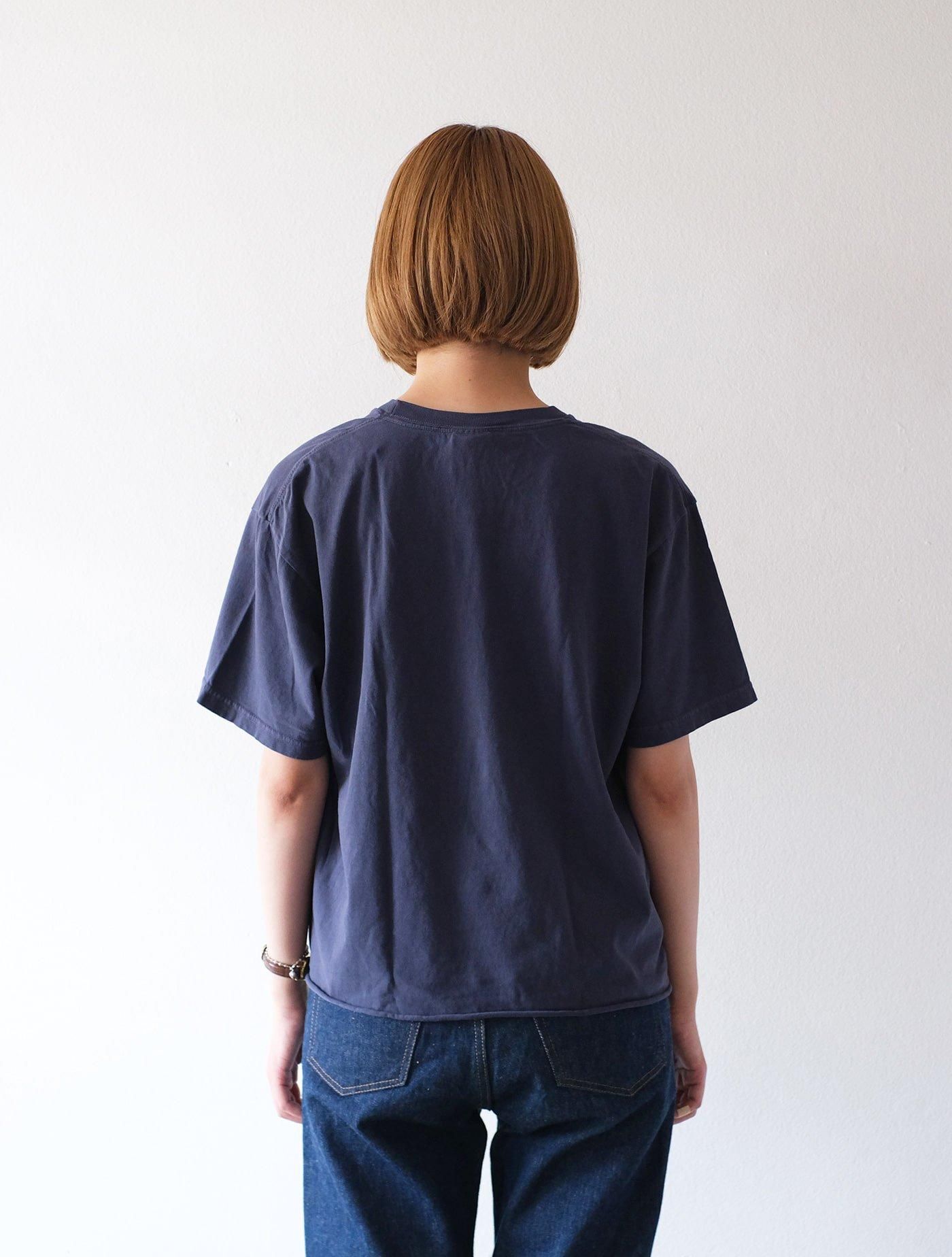 ガーメントダイ コンフォートカットオフT "BIG ORANGE"  Navy × Yellow/Orange (THE DAY ON THE BEACH)