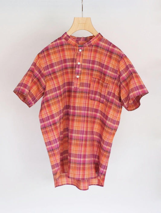 シャツ "henry pullover shirt s/s (madras check)" (Lim home)