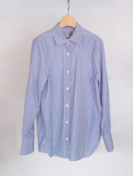 シャツ "jane (200/2 stripe)" blue stripe (Lim home)