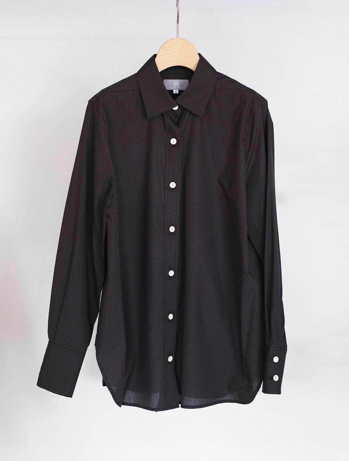 シャツ "jane (200/2 stripe)" black (Lim home)