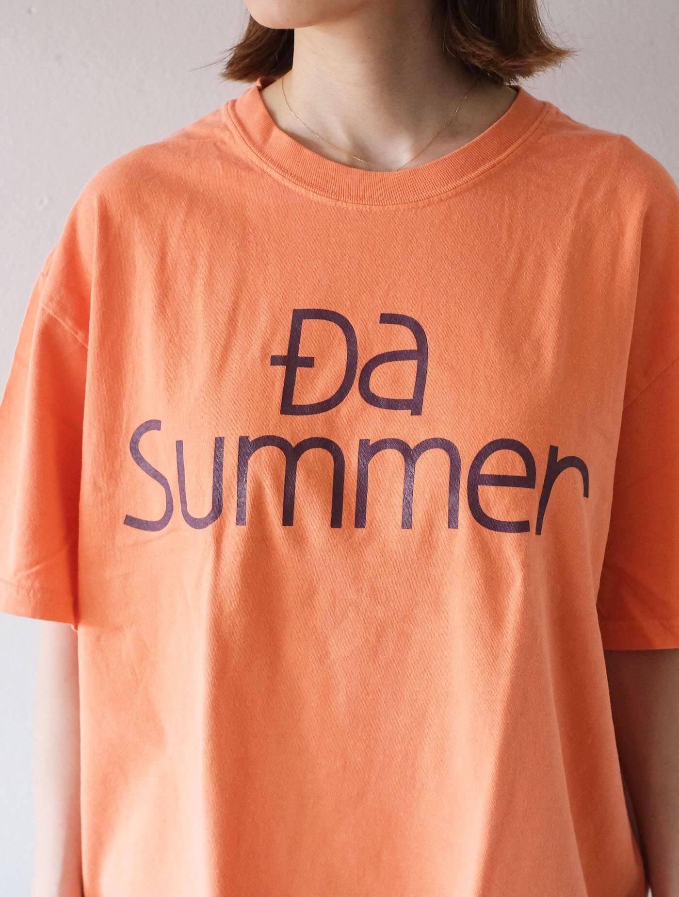ガーメントダイ コンフォートカットオフT "Da Summer" Melon (THE DAY ON THE BEACH)