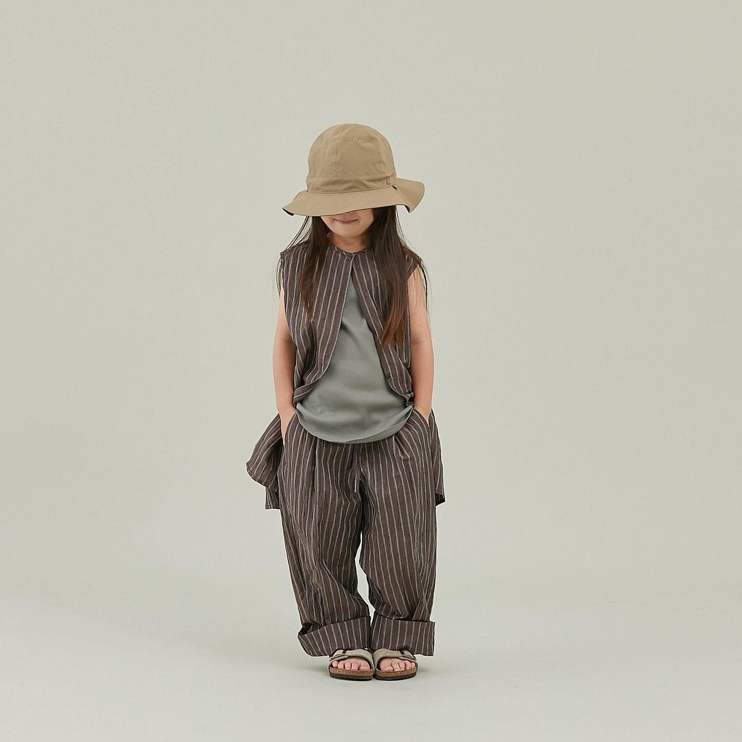 linen blend nosleeve tunic  (MOUN TEN.)