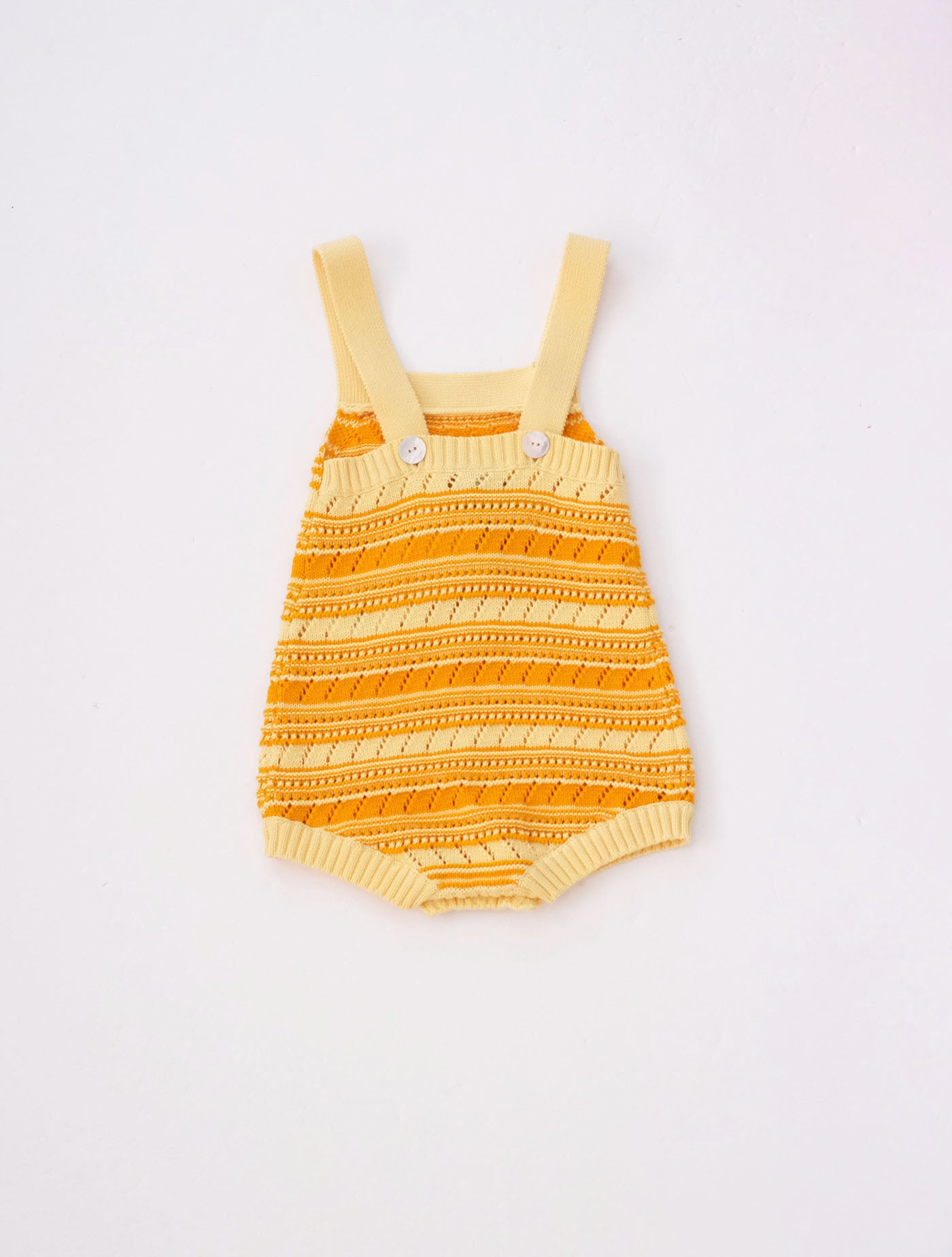 Baby Pointelle Romper  vanilla×sunflower (FUB)