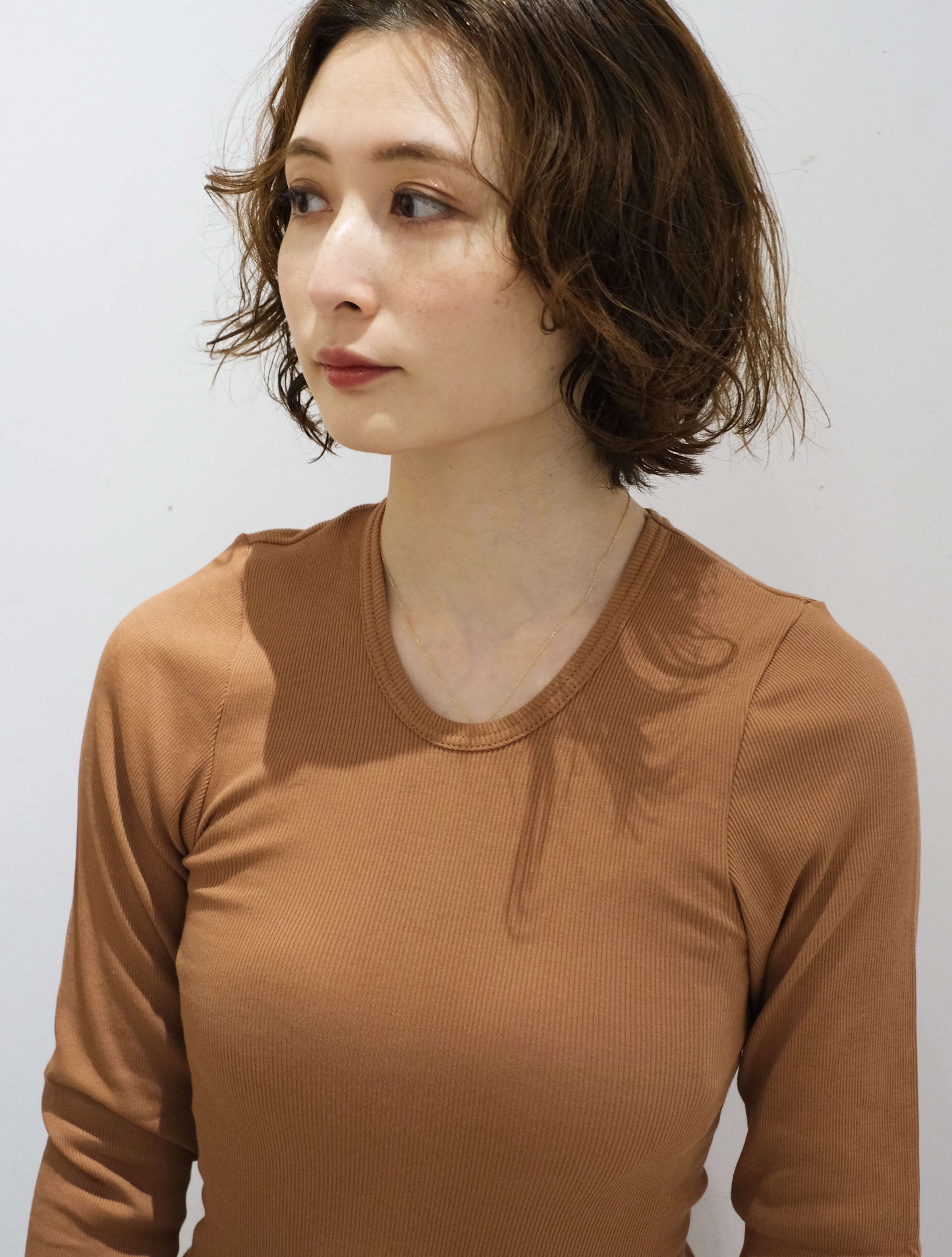 オーガニックコットンリブクルーネック ロンT (1dozen)