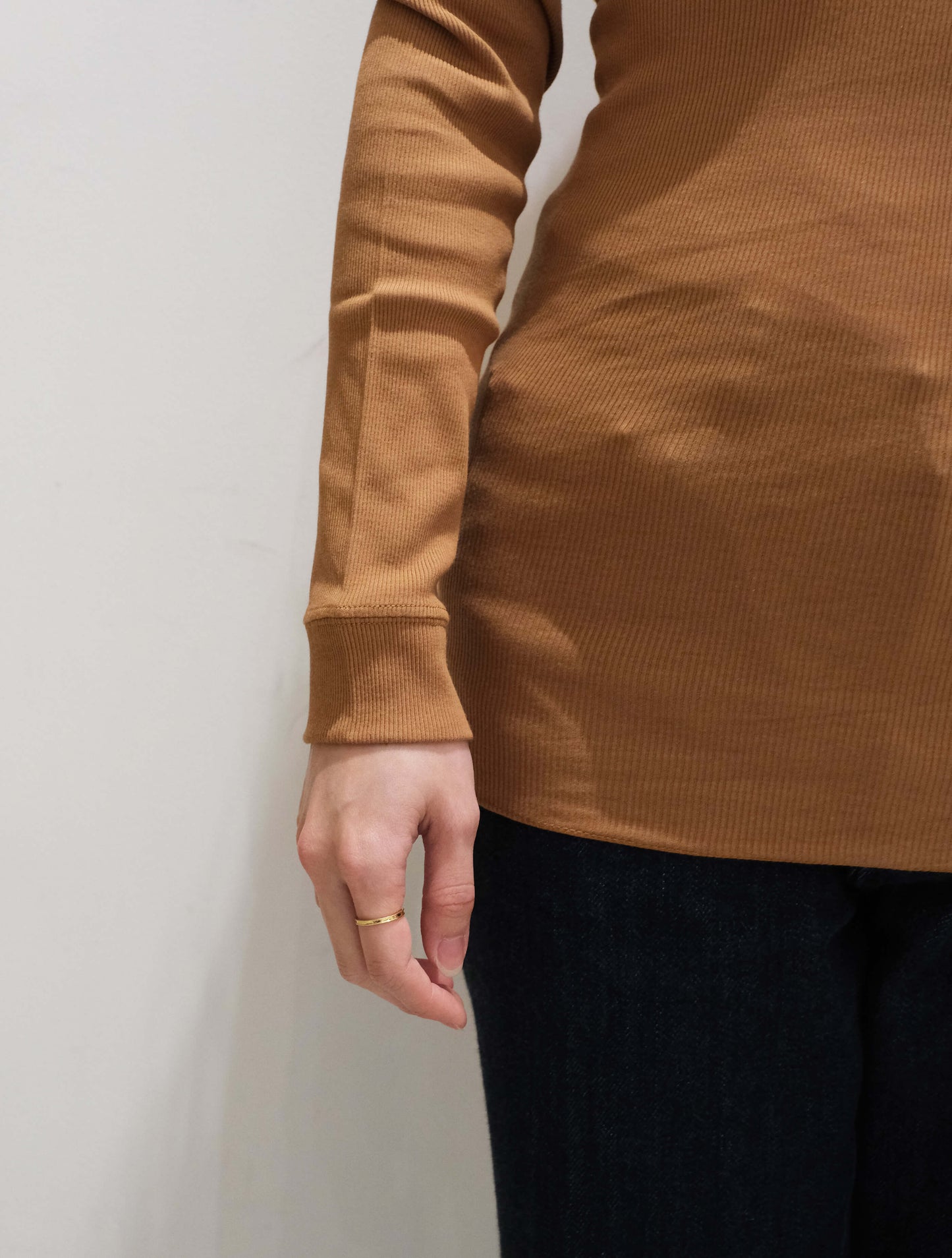 オーガニックコットンリブクルーネック ロンT (1dozen)