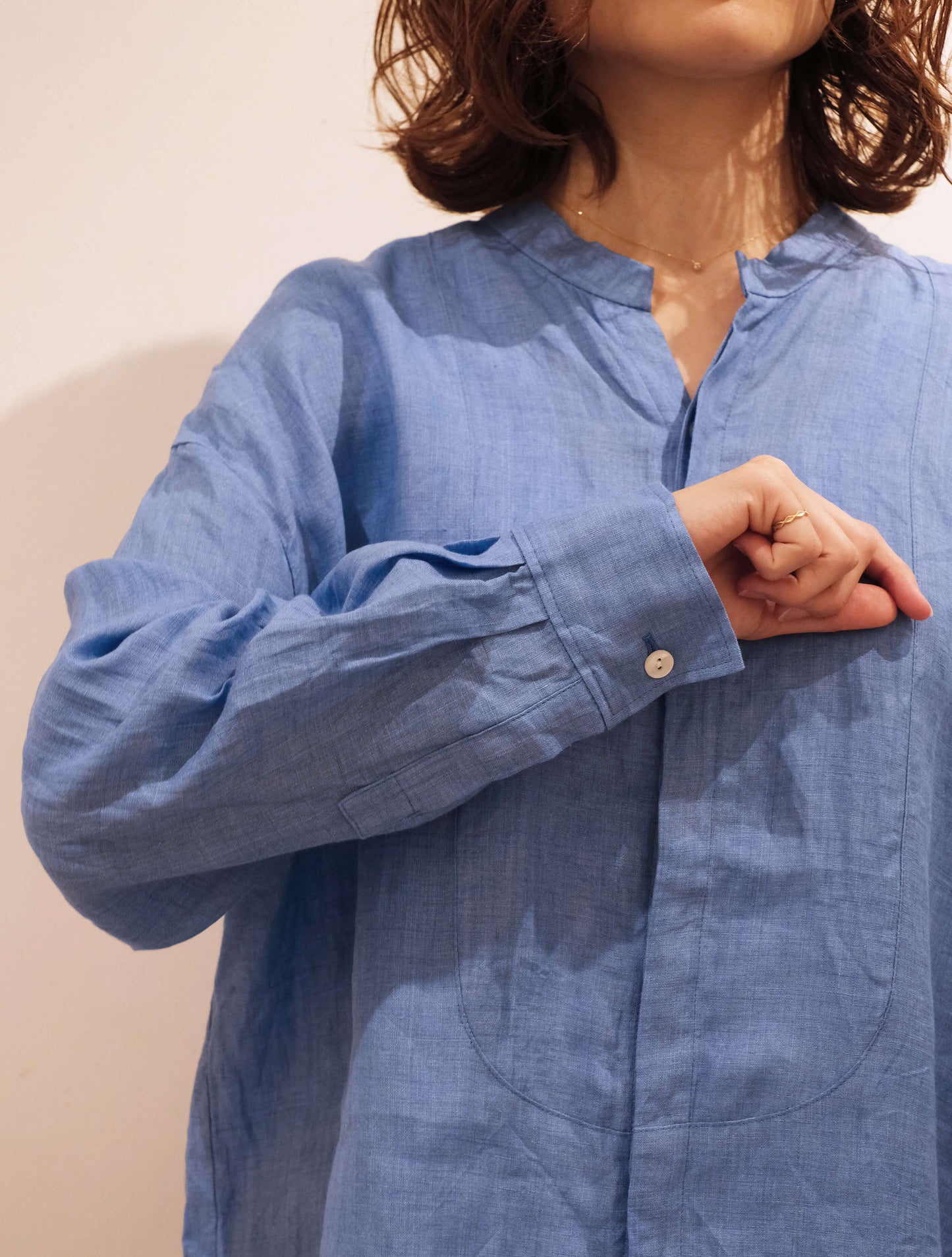 flap shirt "CANCLINI Linen" (Lim home)