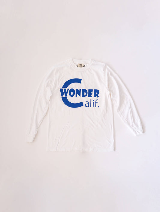 ガーメントダイ ロングスリーブT "WONDER Calif." White (THE DAY ON THE BEACH)