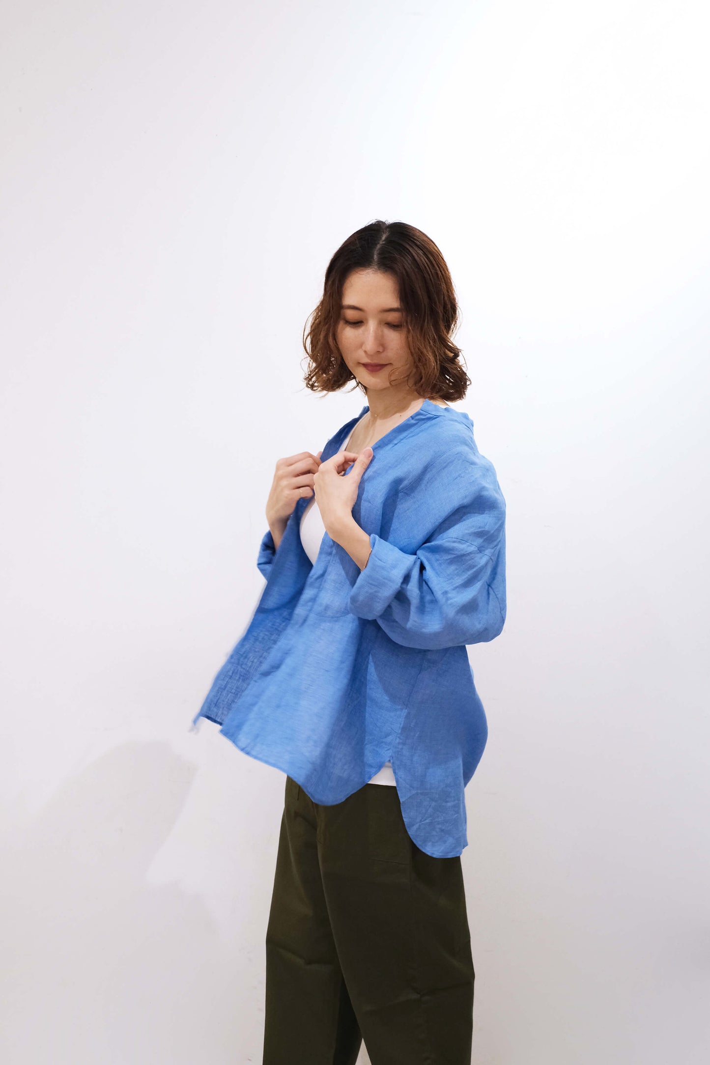 flap shirt "CANCLINI Linen" (Lim home)