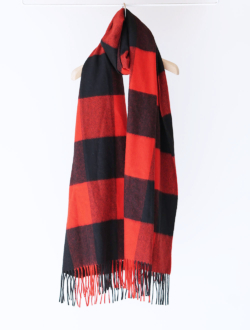非公開: cashmere stole red×blackのサムネイル
