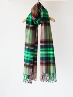 cashmere stole  green&brown check　のサムネイル