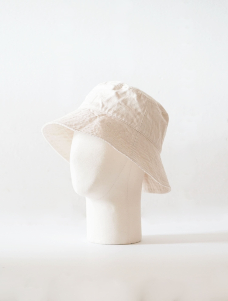 ambienteorganic cotton denim bucket hat ivory |
