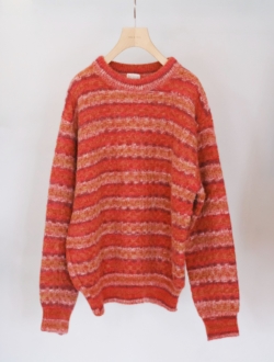 space dyed basket check pullover  brick red　のサムネイル