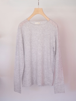 crew neck knit “SAROMA” melange light gray　のサムネイル