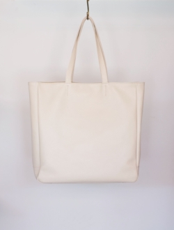 leather tote bag beige　