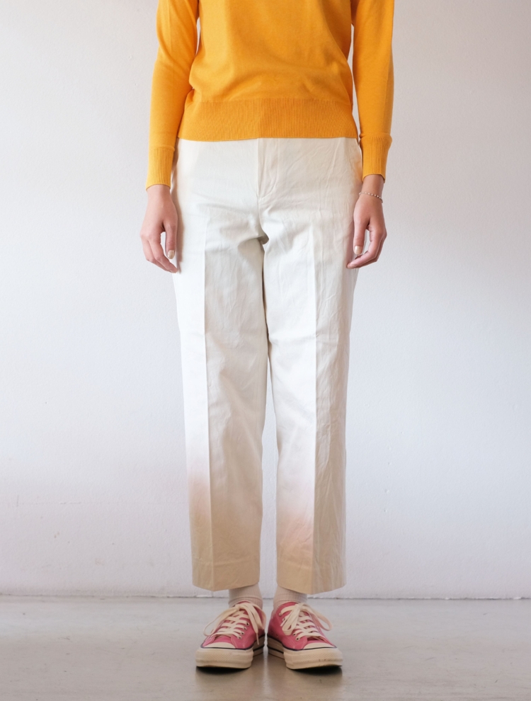 ambientechino cloth pants “CREASED SLIM” l.beige |