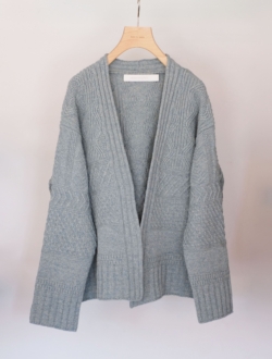 cable cardigan  light blue　