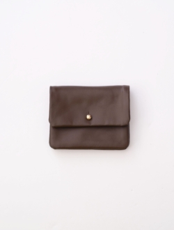 half single flap wallet  brown　