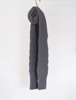 cashmere block stitch scarf  grey　のサムネイル