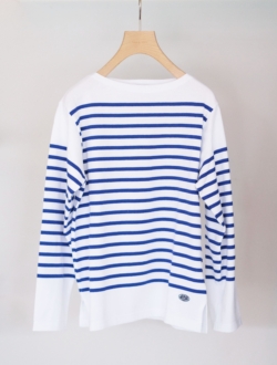 the classic basque long sleeve  white×royalblue　のサムネイル