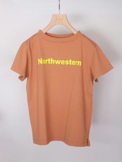 Homie Tee print  camel "Northwestern"　