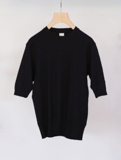 short sleeve cotton knit sew “ARGENTO” navy　のサムネイル