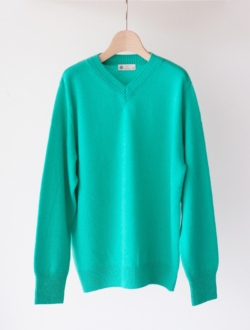 knit ”ecole V-neck sweater” emerald geen　のサムネイル