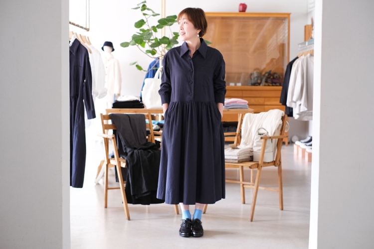 ambienteonepiece ”Long sleeve OP” NAVY |