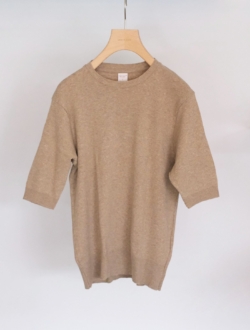 short sleeve cotton knit sew "ARGENTO" beige　