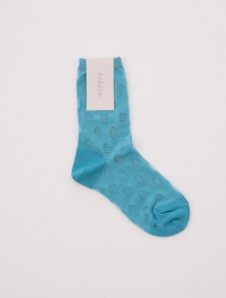 Sheer Dot Socks  Turquoise　